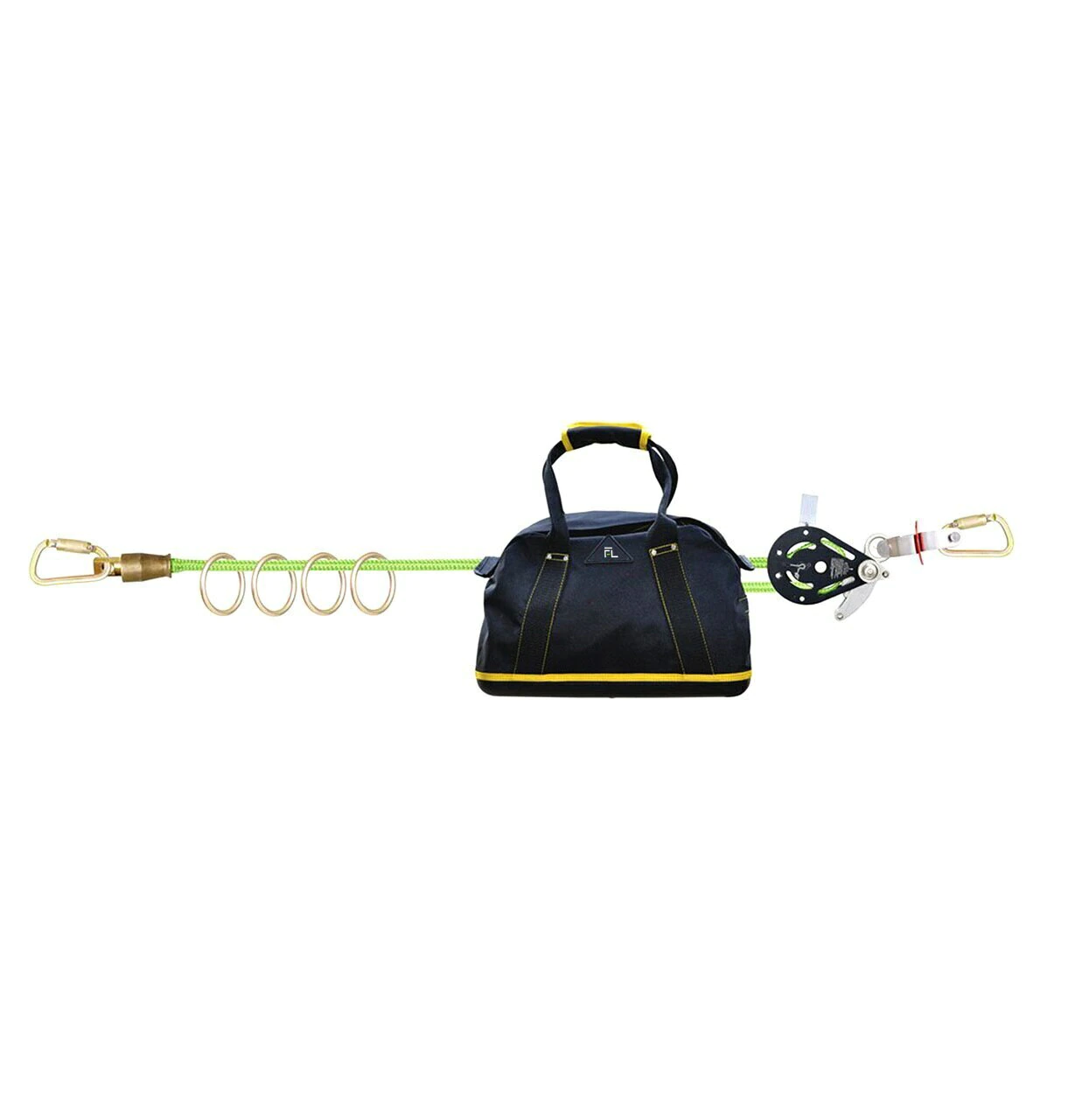 HLK1004 4-person 100' Adjustable Horizontal Lifeline System with 6' Anchor Straps