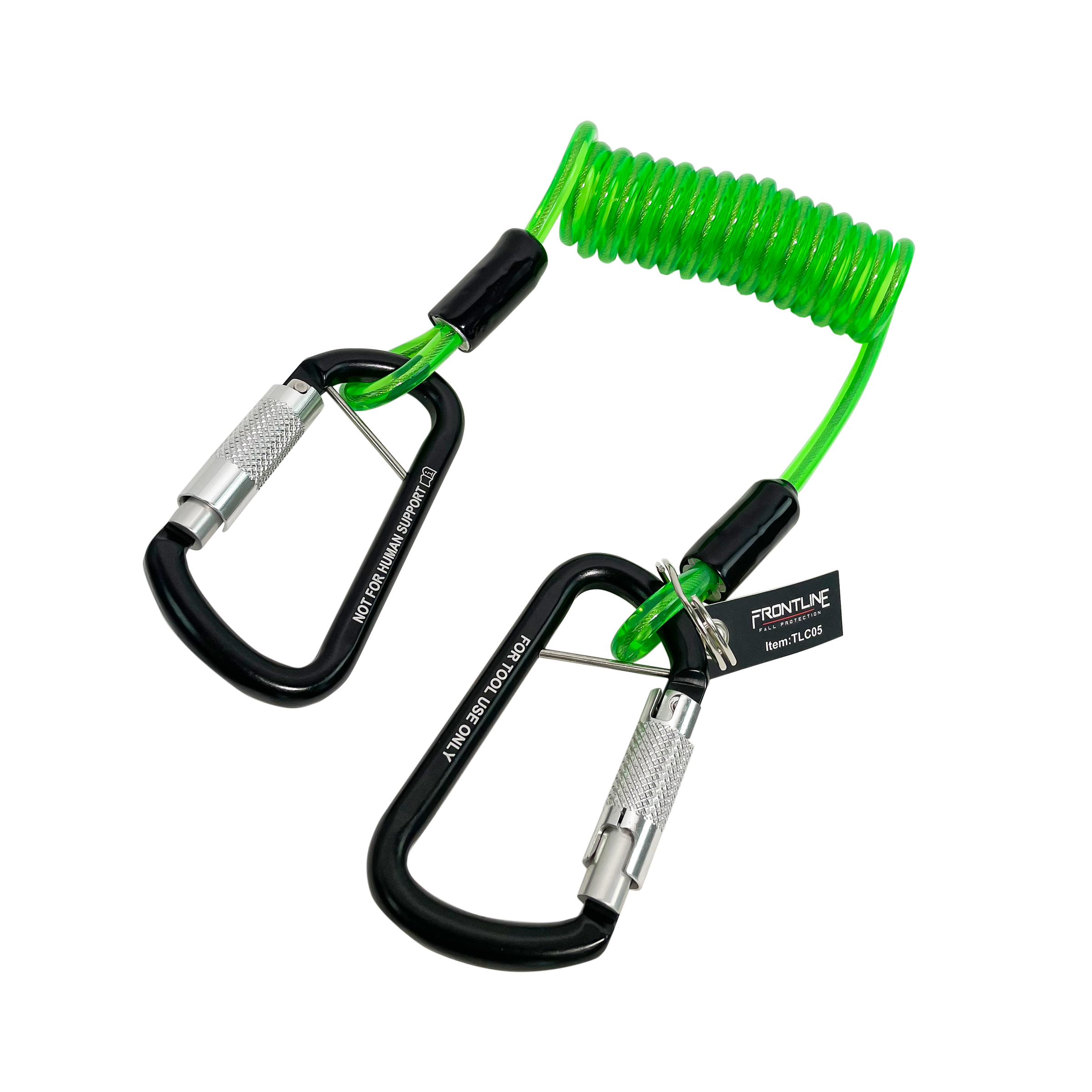 TLC05 ToolGrip Coil Tool Tether 5 lbs with Double Self-locking Aluminum Carabiner