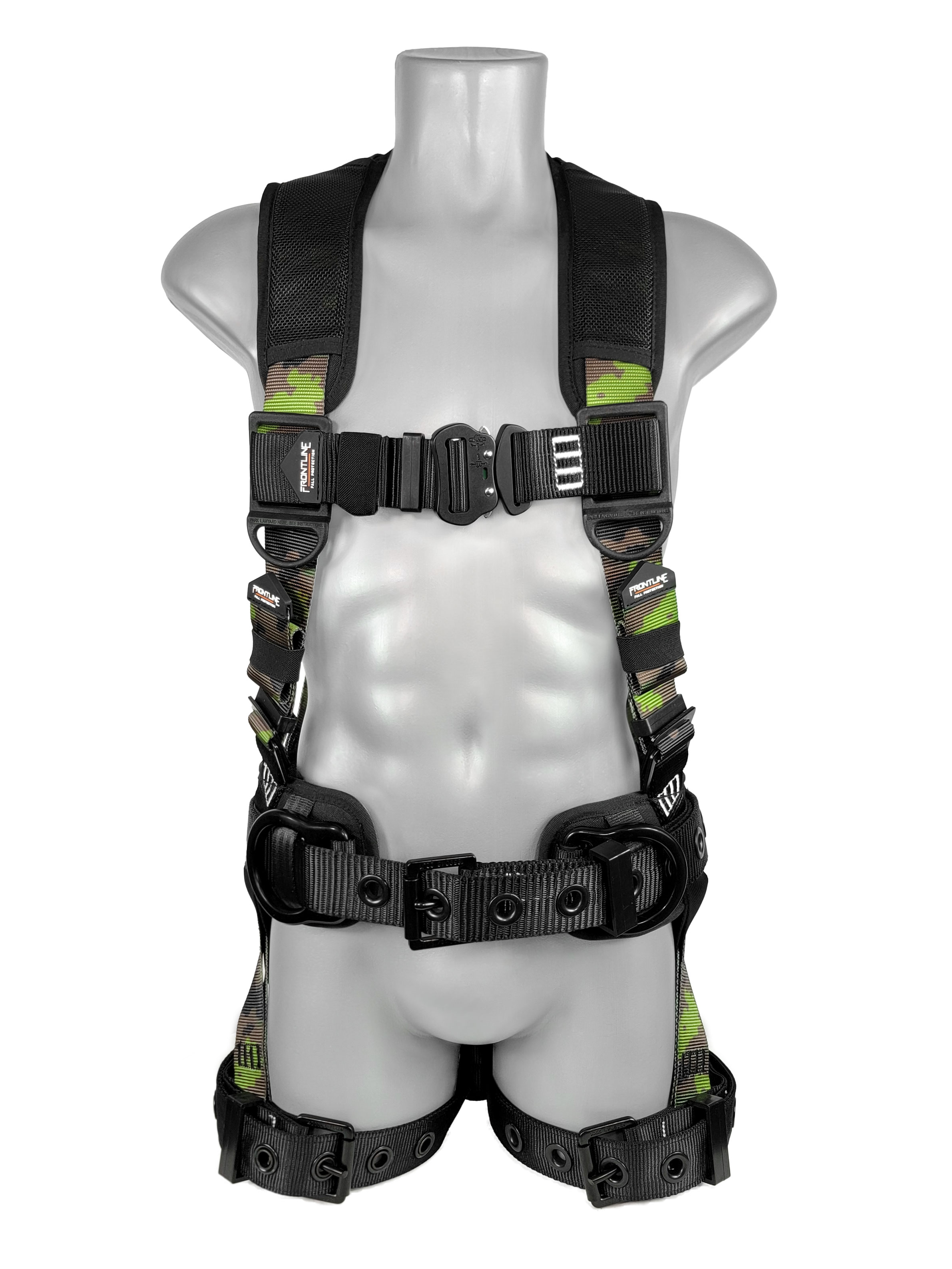 110CTB-XL/2X-CF Camouflage Full Body Harness with Aluminum Hardware and Suspension Trauma Straps